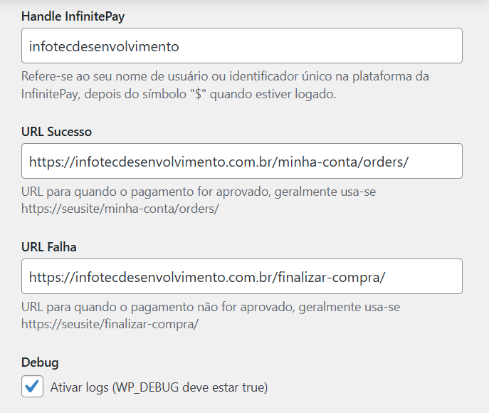 Plugin Infinitepay Link Integrado WooCommerce - Imagem 6