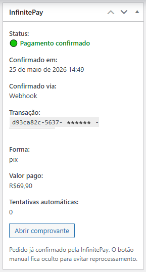 sessão infinitepay
